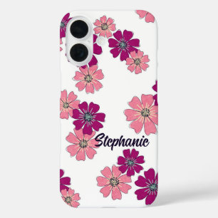 Coques iPhone 16 Whimsy fleur sauvage - Flore à main rose