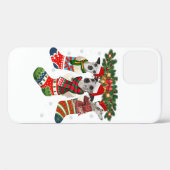 Coques Case-Mate iPhone Whippet drôle dans Sock Xmas Reindeer Père Noël Ch (Verso (horizontal))