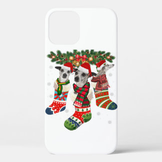 Case-Mate iPhone Case Whippet drôle dans Sock Xmas Reindeer Père Noël Ch