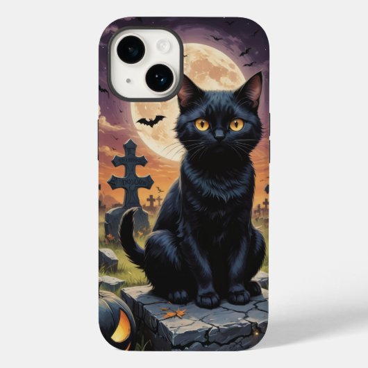 Coques Case-Mate iPhone Whiskers of the Witching Hour - Chat noir (Verso)