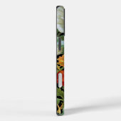 Coques Case-Mate iPhone White and Orange Poppies on Black Initial Floral (Verso / Droite)