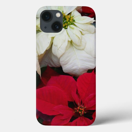 Coques Case-Mate iPhone White and Red Poinsettias (Verso)