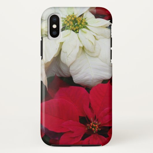 Coques Case-Mate iPhone White and Red Poinsettias (Dos)