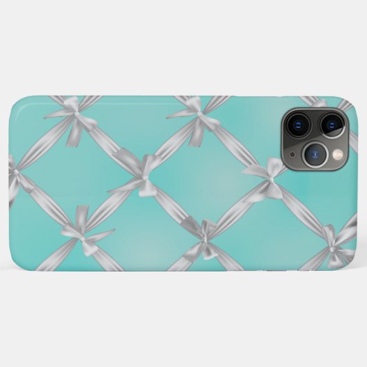 Coques Case-Mate iPhone White Bows Turquoise Robin's Egg Blue (Dos (Horizontal))