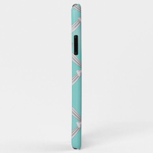Coques Case-Mate iPhone White Bows Turquoise Robin's Egg Blue (Dos/Droite)