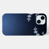 Coques Case-Mate iPhone White Cherry Blossom Navy Background (Verso (horizontal))