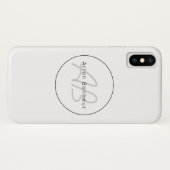Coques Case-Mate iPhone White Grey et Black | Cool Name & Monogram (Dos (Horizontal))