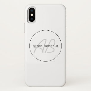 Case-Mate iPhone Case White Grey et Black Cool Name & Monogram