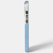 Coques Case-Mate iPhone White Hydrangeas On Watercolor Blue (Verso / Gauche)