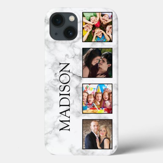 Coques Case-Mate iPhone White Marble Stone Pattern (Verso)
