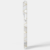 Coques Case-Mate iPhone White Marble with Gold Cube Pattern (Verso / Gauche)