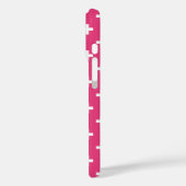 Coques Case-Mate iPhone White polka crosses on fuchsia (Verso / Gauche)