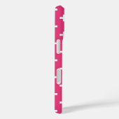 Coques Case-Mate iPhone White polka crosses on fuchsia (Verso / Droite)