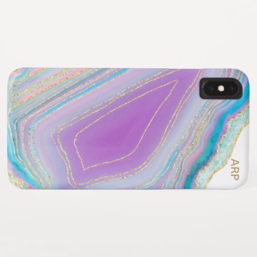 Coques Case-Mate iPhone *~* White Rainbow Agate Gold Parties scintillant P (Dos (Horizontal))
