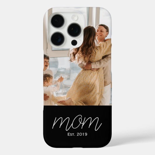 Coques Case-Mate iPhone White Script Established Mom Black Customizable  (Verso)