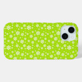 Coques Case-Mate iPhone White Snowflakes on Green Winter Pattern (Verso (horizontal))