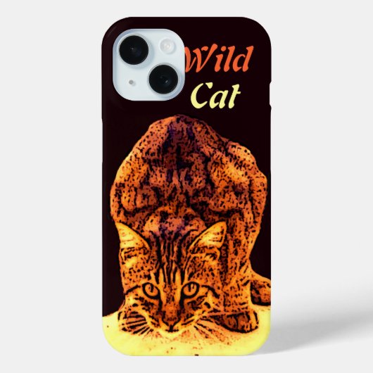 Coques Case-Mate iPhone WILD CAT KITTEN Jaune Brown (Verso)