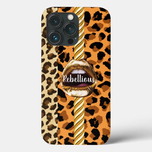 Coques Case-Mate iPhone Wild Custom Chic Gold lèvres Cadeau Beauté Girly (Verso)