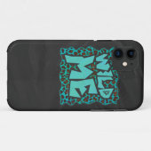 Coques Case-Mate iPhone Wild Me Design léopard Brown et Turquoise (Dos (Horizontal))
