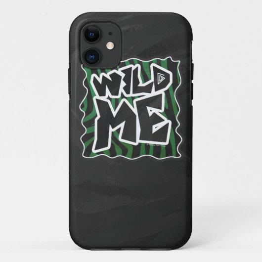 Coques Case-Mate iPhone Wild Me vert et noir zèbre modèle (Dos)
