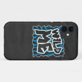 Coques Case-Mate iPhone Wild Me Zebra Noir et Bleu (Dos (Horizontal))