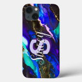 Coques Case-Mate iPhone Wild Purple and Fuscia Alcohol Ink (Verso)
