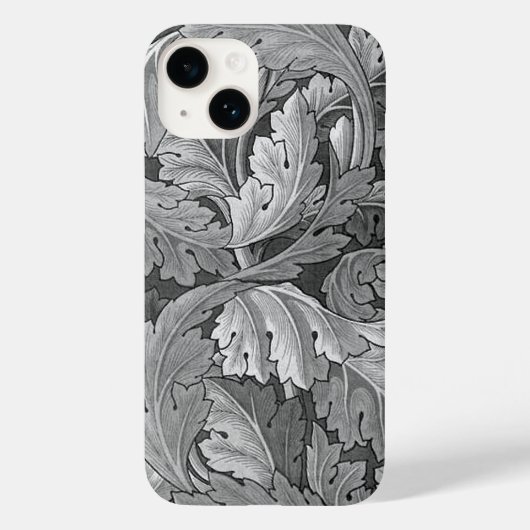 Coques Case-Mate iPhone William Morris Acanthus Motif Silver et Grey (Verso)