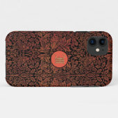 Coques Case-Mate iPhone William Morris Brer Rabat Faux Monogramme en cuir (Dos (Horizontal))