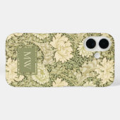 Coques Case-Mate iPhone William Morris Chrysanthemum personnalisé Monogram (Verso (horizontal))