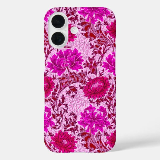 Coques Case-Mate iPhone William Morris Chrysanthemums, Bourgogne et rose (Verso)