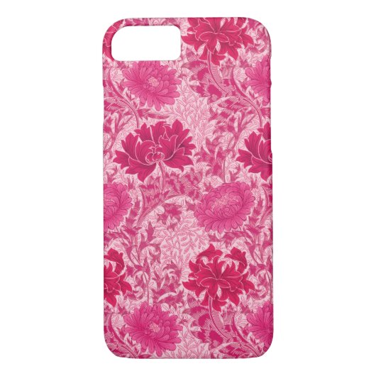 Coques Case-Mate iPhone William Morris Chrysanthemums, Fuchsia Pink (Dos)