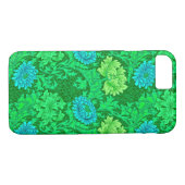 Coques Case-Mate iPhone William Morris Chrysanthemums, Lime Green & Aqua (Dos (Horizontal))
