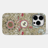 Coques Case-Mate iPhone William Morris Corncockcocktail Rose avec initial (Verso (horizontal))