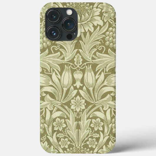 Coques Case-Mate iPhone William Morris Fleur verte tournesol (Verso)