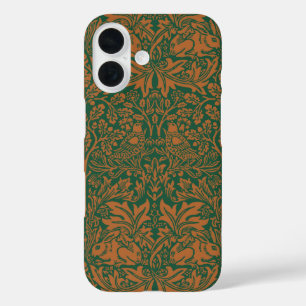 Coques iPhone 16 William Morris Frère Lapin Ambre Noir Motif