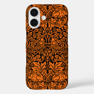 Coques iPhone 16 William Morris Frère Lapin Motif Noir Rouille