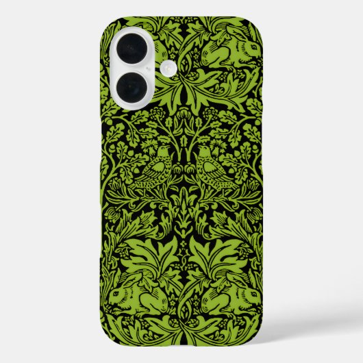 Coques Case-Mate iPhone William Morris Frère Lapin Vert Sauge Noir (Verso)