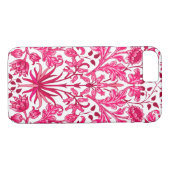 Coques Case-Mate iPhone William Morris Hyacinth Imprimer, Bourgogne et ros (Dos (Horizontal))