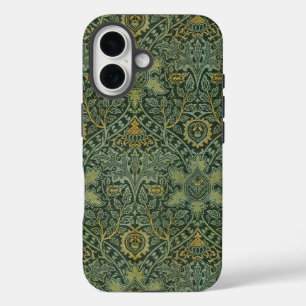 Coques iPhone 16 William Morris Ispahan Vert sarcelle Floral Art