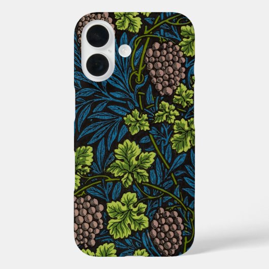 Coques Case-Mate iPhone William Morris Raisin & Vigne Rouge Vert Bleu (Verso)