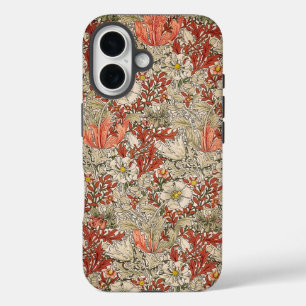 Coques iPhone 16 William Morris Spring Compton Fleur Vintage Rouge
