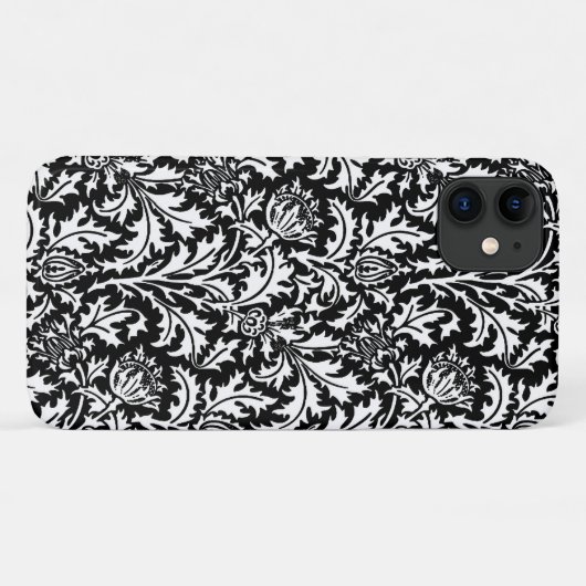 Coques Case-Mate iPhone William Morris Thistle Damask, noir et blanc (Dos (Horizontal))