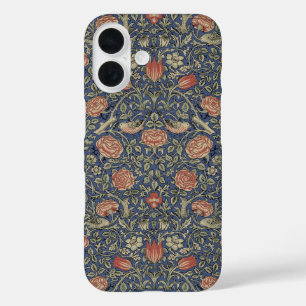 Coques iPhone 16 William Morris Tudor Fond d'écran Rose