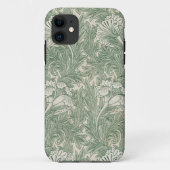 Coques Case-Mate iPhone William Morris tulip fond textile vert (Dos)