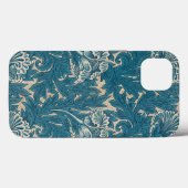 Coques Case-Mate iPhone William Morris Turquoise Tulip Motif (Verso (horizontal))