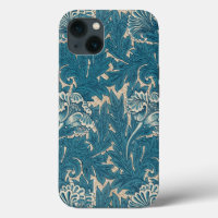 William Morris Turquoise Tulip Motif