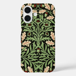 Coques iPhone 16 William Morris Vintage Chêne Noir Rouge Motif
