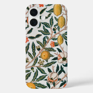 Coques iPhone 16 William Morris Vintage Fruit Grenade Blanc