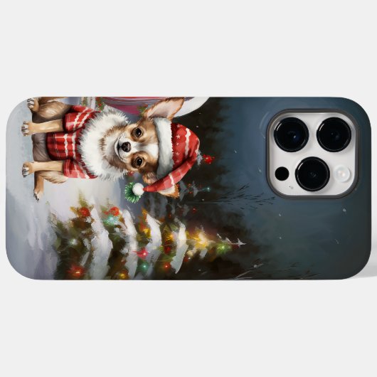 Coques Case-Mate iPhone Winter Chihuahua Caravan Christmas Adventure (Verso (horizontal))