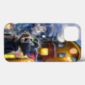 Coques Case-Mate iPhone Winter Spirit: Tom Cat Snowy Night Art (Verso (horizontal))